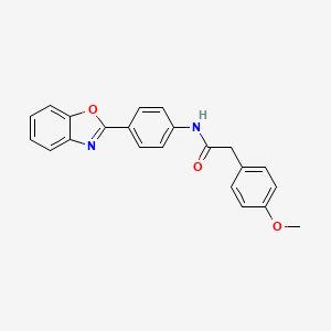 molecular formula C22H18N2O3 B11634136 N-[4-(1,3-benzoxazol-2-yl)phenyl]-2-(4-methoxyphenyl)acetamide 