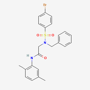 molecular formula C23H23BrN2O3S B11634142 N~2~-benzyl-N~2~-[(4-bromophenyl)sulfonyl]-N-(2,5-dimethylphenyl)glycinamide 