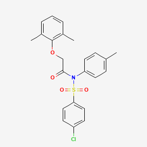 molecular formula C23H22ClNO4S B11634175 N-[(4-chlorophenyl)sulfonyl]-2-(2,6-dimethylphenoxy)-N-(4-methylphenyl)acetamide 