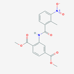 molecular formula C18H16N2O7 B11634181 Dimethyl 2-((2-methyl-3-nitrobenzoyl)amino)terephthalate 
