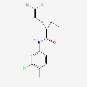 molecular formula C15H16Cl3NO B11634200 N-(3-chloro-4-methylphenyl)-3-(2,2-dichloroethenyl)-2,2-dimethylcyclopropane-1-carboxamide 
