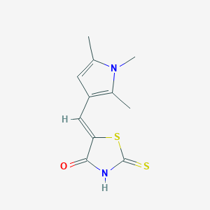 molecular formula C11H12N2OS2 B11634284 2-thioxo-5-[(1,2,5-trimethyl-1H-pyrrol-3-yl)methylene]-1,3-thiazolidin-4-one 