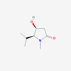 molecular formula C8H15NO2 B116343 (4S,5S)-4-Hydroxy-5-isopropyl-1-methylpyrrolidin-2-one CAS No. 150884-79-0