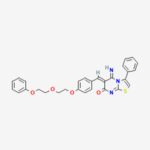 molecular formula C29H25N3O4S B11634303 (6Z)-5-imino-6-{4-[2-(2-phenoxyethoxy)ethoxy]benzylidene}-3-phenyl-5,6-dihydro-7H-[1,3]thiazolo[3,2-a]pyrimidin-7-one 