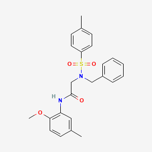 molecular formula C24H26N2O4S B11634308 N~2~-benzyl-N-(2-methoxy-5-methylphenyl)-N~2~-[(4-methylphenyl)sulfonyl]glycinamide 