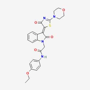 molecular formula C25H24N4O5S B11634409 N-(4-Ethoxyphenyl)-2-[(3Z)-3-(2-(4-morpholinyl)-4-oxo-1,3-thiazol-5(4H)-ylidene)-2-oxo-2,3-dihydro-1H-indol-1-YL]acetamide 