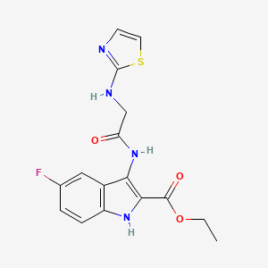 molecular formula C16H15FN4O3S B11634416 ethyl 5-fluoro-3-{[N-(1,3-thiazol-2-yl)glycyl]amino}-1H-indole-2-carboxylate 
