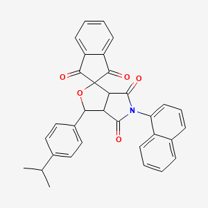 molecular formula C33H25NO5 B11634425 5-(naphthalen-1-yl)-3-[4-(propan-2-yl)phenyl]-3a,6a-dihydrospiro[furo[3,4-c]pyrrole-1,2'-indene]-1',3',4,6(3H,5H)-tetrone 
