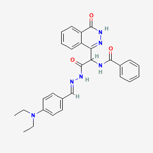 molecular formula C28H28N6O3 B11634450 N-[2-{(2E)-2-[4-(diethylamino)benzylidene]hydrazinyl}-1-(4-hydroxyphthalazin-1-yl)-2-oxoethyl]benzamide 