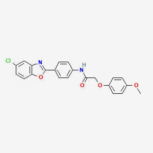 molecular formula C22H17ClN2O4 B11634463 N-[4-(5-chloro-1,3-benzoxazol-2-yl)phenyl]-2-(4-methoxyphenoxy)acetamide 