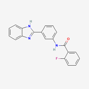 molecular formula C20H14FN3O B11634486 N-[3-(1H-benzimidazol-2-yl)phenyl]-2-fluorobenzamide 