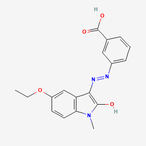 molecular formula C18H17N3O4 B11634496 3-[(2Z)-2-(5-ethoxy-1-methyl-2-oxo-1,2-dihydro-3H-indol-3-ylidene)hydrazinyl]benzoic acid 