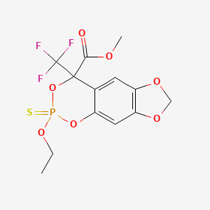 molecular formula C13H12F3O7PS B11634543 methyl 2-ethoxy-4-(trifluoromethyl)-4H-[1,3]dioxolo[4,5-g][1,3,2]benzodioxaphosphinine-4-carboxylate 2-sulfide 
