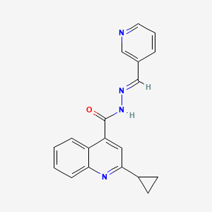 molecular formula C19H16N4O B11634546 2-cyclopropyl-N'-[(E)-pyridin-3-ylmethylidene]quinoline-4-carbohydrazide 