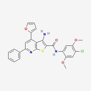 molecular formula C26H20ClN3O4S B11634549 3-amino-N-(4-chloro-2,5-dimethoxyphenyl)-4-(furan-2-yl)-6-phenylthieno[2,3-b]pyridine-2-carboxamide 