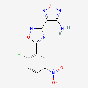 molecular formula C10H5ClN6O4 B11634572 4-[5-(2-Chloro-5-nitrophenyl)-1,2,4-oxadiazol-3-yl]-1,2,5-oxadiazol-3-amine 