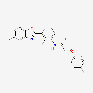 molecular formula C26H26N2O3 B11634605 N-[3-(5,7-dimethyl-1,3-benzoxazol-2-yl)-2-methylphenyl]-2-(2,4-dimethylphenoxy)acetamide 