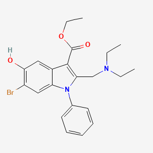 molecular formula C22H25BrN2O3 B11634619 ethyl 6-bromo-2-[(diethylamino)methyl]-5-hydroxy-1-phenyl-1H-indole-3-carboxylate 