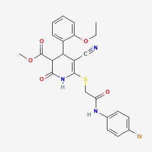 molecular formula C24H22BrN3O5S B11634750 Methyl 6-({2-[(4-bromophenyl)amino]-2-oxoethyl}sulfanyl)-5-cyano-4-(2-ethoxyphenyl)-2-oxo-1,2,3,4-tetrahydropyridine-3-carboxylate 