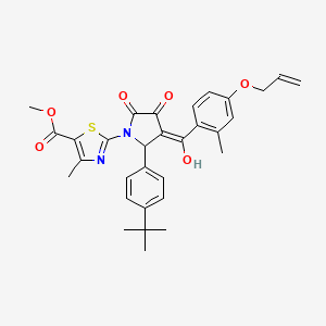 molecular formula C31H32N2O6S B11634808 methyl 2-[2-(4-tert-butylphenyl)-4-hydroxy-3-{[2-methyl-4-(prop-2-en-1-yloxy)phenyl]carbonyl}-5-oxo-2,5-dihydro-1H-pyrrol-1-yl]-4-methyl-1,3-thiazole-5-carboxylate 