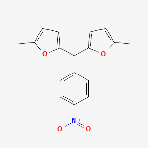 molecular formula C17H15NO4 B11634821 Furan, 2,2'-[(4-nitrophenyl)methylene]bis[5-methyl- CAS No. 86698-38-6