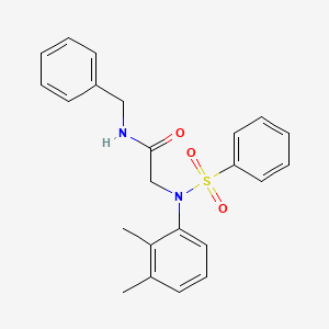 molecular formula C23H24N2O3S B11634840 N-Benzyl-2-[N-(2,3-dimethylphenyl)benzenesulfonamido]acetamide 