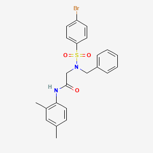 molecular formula C23H23BrN2O3S B11634841 N~2~-benzyl-N~2~-[(4-bromophenyl)sulfonyl]-N-(2,4-dimethylphenyl)glycinamide 