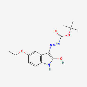 molecular formula C15H19N3O4 B11634857 tert-butyl (2Z)-2-(5-ethoxy-2-oxo-1,2-dihydro-3H-indol-3-ylidene)hydrazinecarboxylate 