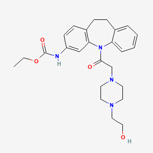 molecular formula C25H32N4O4 B11634871 Ethyl N-(5-{2-[4-(2-hydroxyethyl)piperazino]acetyl}-10,11-dihydro-5H-dibenzo[B,F]azepin-3-YL)carbamate 