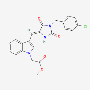 molecular formula C22H18ClN3O4 B11634920 methyl (3-{(Z)-[1-(4-chlorobenzyl)-2-hydroxy-5-oxo-1,5-dihydro-4H-imidazol-4-ylidene]methyl}-1H-indol-1-yl)acetate 