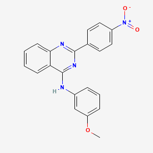 molecular formula C21H16N4O3 B11634985 N-(3-methoxyphenyl)-2-(4-nitrophenyl)quinazolin-4-amine 