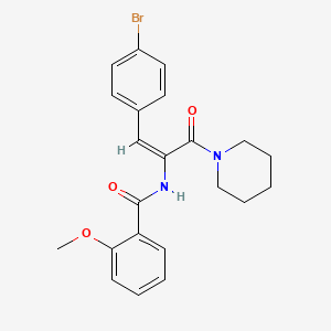 molecular formula C22H23BrN2O3 B11635005 N-[(1E)-1-(4-bromophenyl)-3-oxo-3-(piperidin-1-yl)prop-1-en-2-yl]-2-methoxybenzamide 