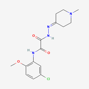 molecular formula C15H19ClN4O3 B11635010 N-(5-chloro-2-methoxyphenyl)-2-[2-(1-methylpiperidin-4-ylidene)hydrazinyl]-2-oxoacetamide 