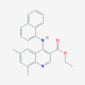 molecular formula C24H22N2O2 B11635086 Ethyl 6,8-dimethyl-4-(naphthalen-1-ylamino)quinoline-3-carboxylate 