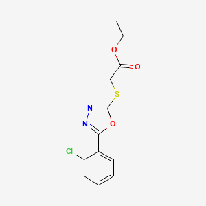 molecular formula C12H11ClN2O3S B11635105 Ethyl 2-((5-(2-chlorophenyl)-1,3,4-oxadiazol-2-yl)thio)acetate 