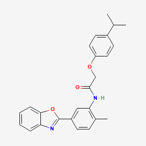 molecular formula C25H24N2O3 B11635123 N-[5-(1,3-benzoxazol-2-yl)-2-methylphenyl]-2-[4-(propan-2-yl)phenoxy]acetamide 