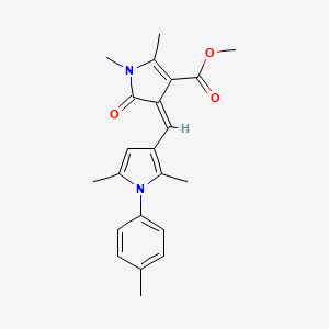 molecular formula C22H24N2O3 B11635139 methyl (4Z)-4-{[2,5-dimethyl-1-(4-methylphenyl)-1H-pyrrol-3-yl]methylidene}-1,2-dimethyl-5-oxo-4,5-dihydro-1H-pyrrole-3-carboxylate 