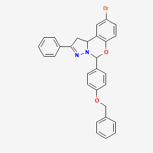 molecular formula C29H23BrN2O2 B11635171 5-[4-(Benzyloxy)phenyl]-9-bromo-2-phenyl-1,10b-dihydropyrazolo[1,5-c][1,3]benzoxazine 