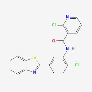 molecular formula C19H11Cl2N3OS B11635224 N-[5-(1,3-benzothiazol-2-yl)-2-chlorophenyl]-2-chloropyridine-3-carboxamide 
