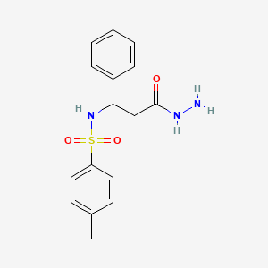 molecular formula C16H19N3O3S B11635329 N-(3-hydrazinyl-3-oxo-1-phenylpropyl)-4-methylbenzenesulfonamide 