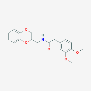 molecular formula C19H21NO5 B11635330 N-(2,3-dihydro-1,4-benzodioxin-2-ylmethyl)-2-(3,4-dimethoxyphenyl)acetamide 