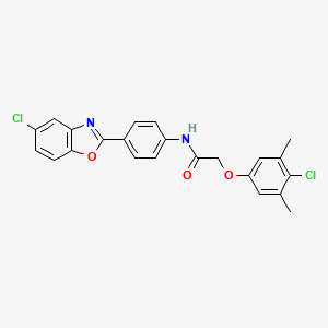 molecular formula C23H18Cl2N2O3 B11635347 N-[4-(5-chloro-1,3-benzoxazol-2-yl)phenyl]-2-(4-chloro-3,5-dimethylphenoxy)acetamide 