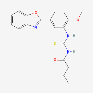 molecular formula C19H19N3O3S B11635360 N-{[5-(1,3-benzoxazol-2-yl)-2-methoxyphenyl]carbamothioyl}butanamide 