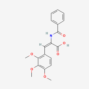 molecular formula C19H19NO6 B11635448 (2E)-2-[(phenylcarbonyl)amino]-3-(2,3,4-trimethoxyphenyl)prop-2-enoic acid 