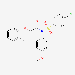 molecular formula C23H22ClNO5S B11635460 N-[(4-chlorophenyl)sulfonyl]-2-(2,6-dimethylphenoxy)-N-(4-methoxyphenyl)acetamide 