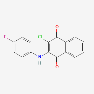 molecular formula C16H9ClFNO2 B11635474 2-Chloro-3-(4-fluoroanilino)-1,4-naphthoquinone CAS No. 95633-54-8