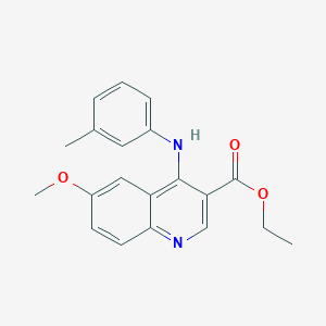 molecular formula C20H20N2O3 B11635507 Ethyl 6-methoxy-4-[(3-methylphenyl)amino]quinoline-3-carboxylate 