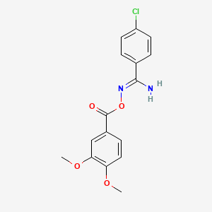 molecular formula C16H15ClN2O4 B11635542 4-chloro-N'-{[(3,4-dimethoxyphenyl)carbonyl]oxy}benzenecarboximidamide 