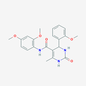 molecular formula C21H23N3O5 B11635590 N-(2,4-dimethoxyphenyl)-4-(2-methoxyphenyl)-6-methyl-2-oxo-1,2,3,4-tetrahydropyrimidine-5-carboxamide 