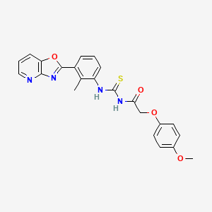 molecular formula C23H20N4O4S B11635608 2-(4-methoxyphenoxy)-N-{[2-methyl-3-([1,3]oxazolo[4,5-b]pyridin-2-yl)phenyl]carbamothioyl}acetamide 